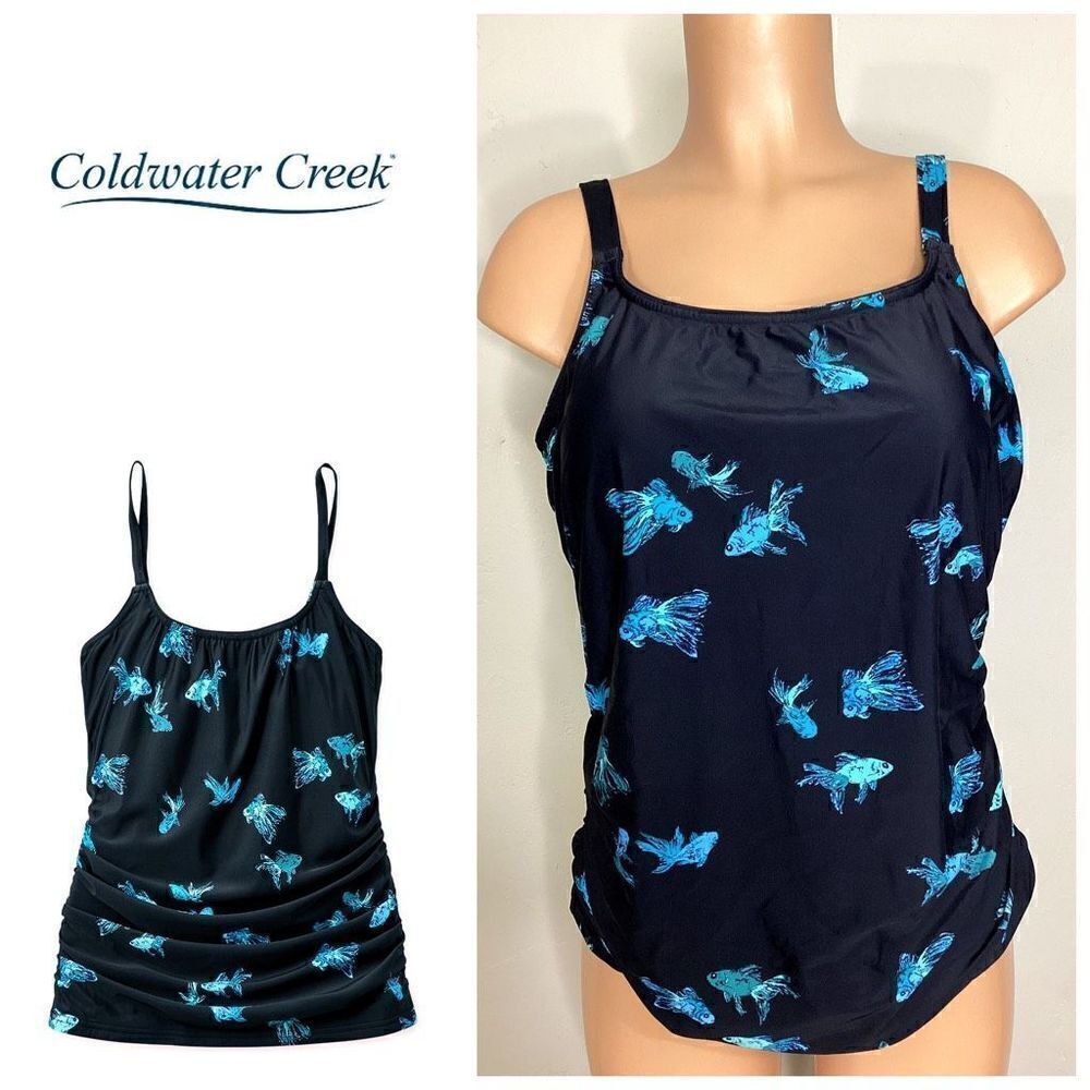 New. Coldwater Creek blue koi tankini top. Size 16. Retails $70